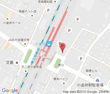 三井のリパーク 小金井駅前駐輪場の地図