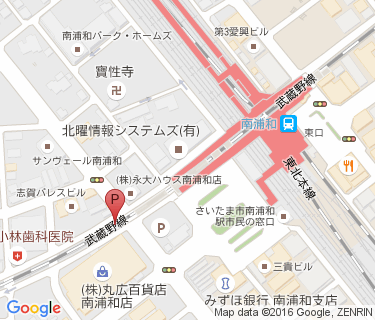 南浦和駅西口自転車駐車場の地図