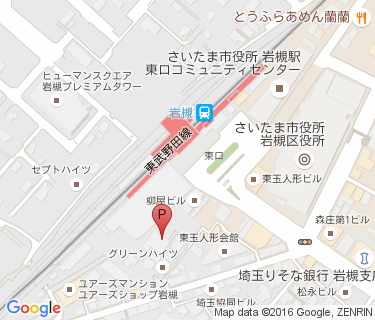 岩槻駅東口自転車駐車場の地図
