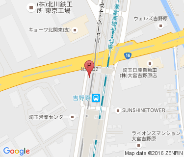 吉野原駅南駐輪場の地図
