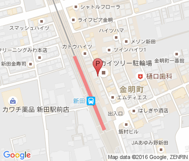 三井のリパーク 新田駅前第2駐輪場の地図