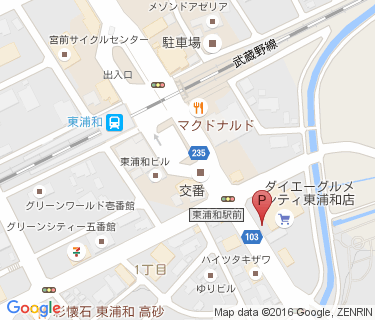 三井のリパーク グルメシティ東浦和店駐輪場の地図