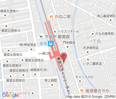 三井のリパーク 姫宮駅前駐輪場の地図