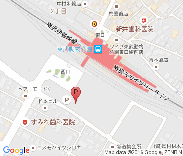 TOBU PARK 東武動物公園駅西口駐輪場の地図