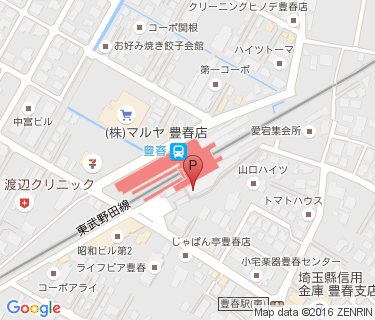 豊春駅駐輪場の地図