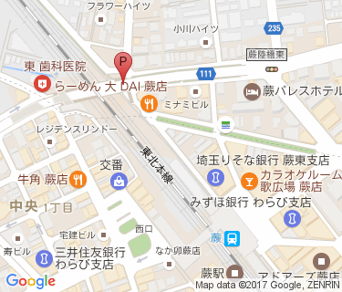 蕨駅第3自転車置場の地図