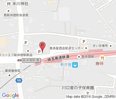 新井宿駅地下自転車駐車場の地図