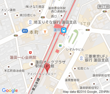 蓮田駅東第1自転車駐車場の地図