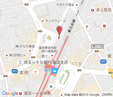 蓮田駅西口自転車駐車場の地図