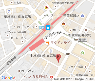 都賀駅第1自転車駐車場の地図