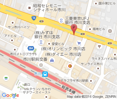 三井のリパーク 京葉銀行市川支店駐輪場の地図