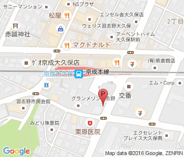 三井のリパーク 京成大久保駅前駐輪場の地図