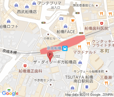 三井のリパーク 京成船橋駅前駐輪場の地図