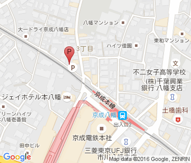 三井のリパーク 京成八幡駅前駐輪場の地図