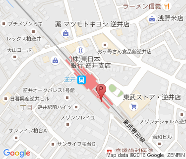 TOBU PARK 逆井駅西口駐輪場の地図