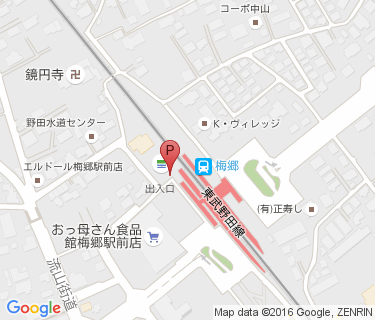 TOBU PARK 東武梅郷駅西口駐輪場の地図