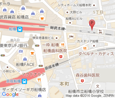 船橋駅第1自転車等駐車場の地図