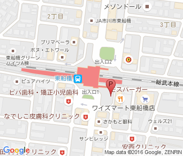 東船橋駅第2自転車等駐車場の地図