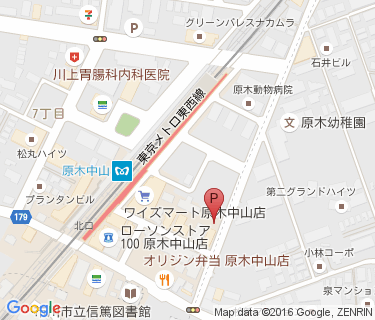 原木中山駅第3自転車等駐車場の地図