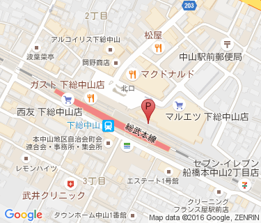 下総中山駅第2自転車等駐車場の地図