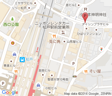 松戸駅東口高架下自転車駐車場の地図