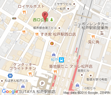 松戸駅西口公園下自転車駐車場の地図