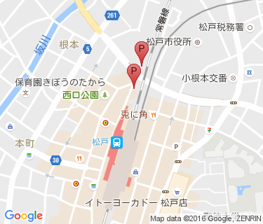 松戸駅西口高架下自転車駐車場の地図