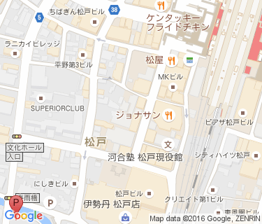 松戸駅西口臨時自転車駐車場の地図