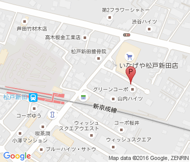 松戸新田駅北口第1自転車駐車場の地図