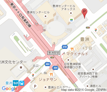 豊洲三丁目自転車駐車場の地図