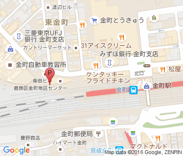 金町駅北口自転車駐車場(西側)の地図