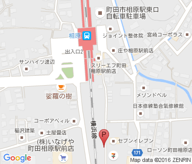 相原駅東口バイク駐車場の地図
