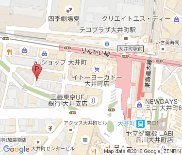 大井町駅西口自転車駐車場の地図