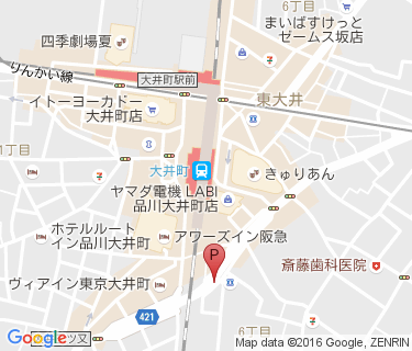 大井町駅東口自転車等駐車場の地図