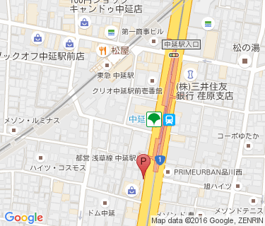 地下鉄中延駅第2自転車等駐車場の地図