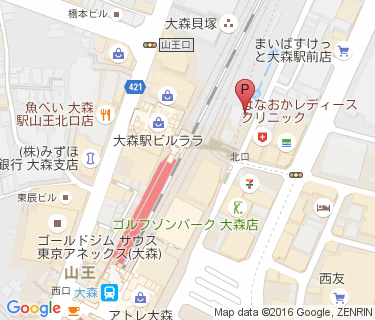 大森駅水神口自転車等駐車場(大井水神公園内)の地図