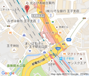 王子駅北口自転車駐車場の地図