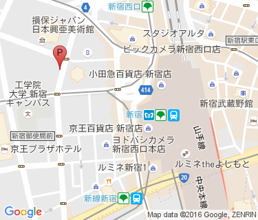 新宿駅 自転車等整理区画 L区画の地図