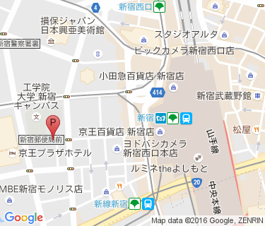 新宿駅 自転車等整理区画 M区画の地図