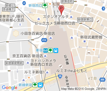 新宿駅 自転車等整理区画 A区画の地図