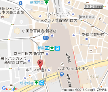 新宿駅 路上自転車等駐輪場 路上20の地図