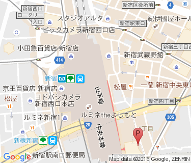 新宿駅 路上自転車等駐輪場 新南口の地図