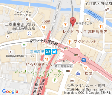 高田馬場駅 自転車等整理区画 A区画の地図