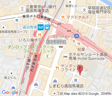 高田馬場駅 自転車等整理区画 D区画の地図