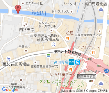 高田馬場駅 自転車等整理区画 H区画の地図