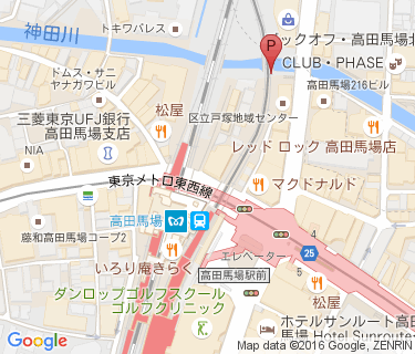 高田馬場駅 自転車等整理区画 I区画の地図