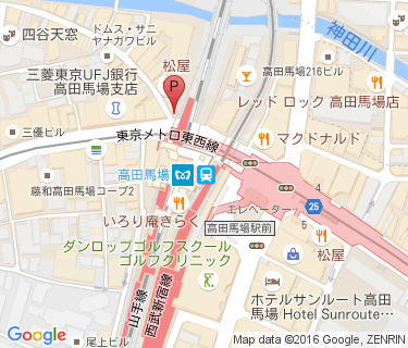 高田馬場駅第二自転車等駐輪場の地図