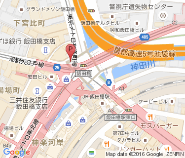 飯田橋駅 自転車等整理区画 E区画の地図