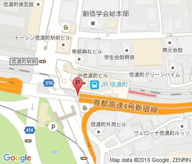 信濃町駅 自転車等整理区画の地図