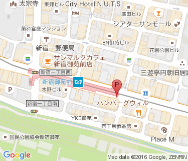 新宿御苑前駅 自転車等整理区画 B区画の地図